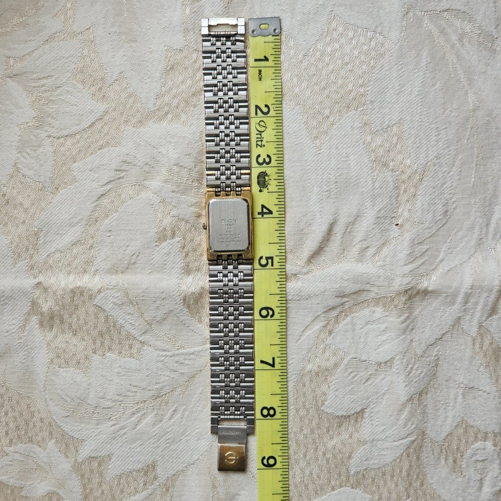 Elgin Black and Gold Tone Diamond Quartz Stainless Steel Watch - Picture 16 of 16